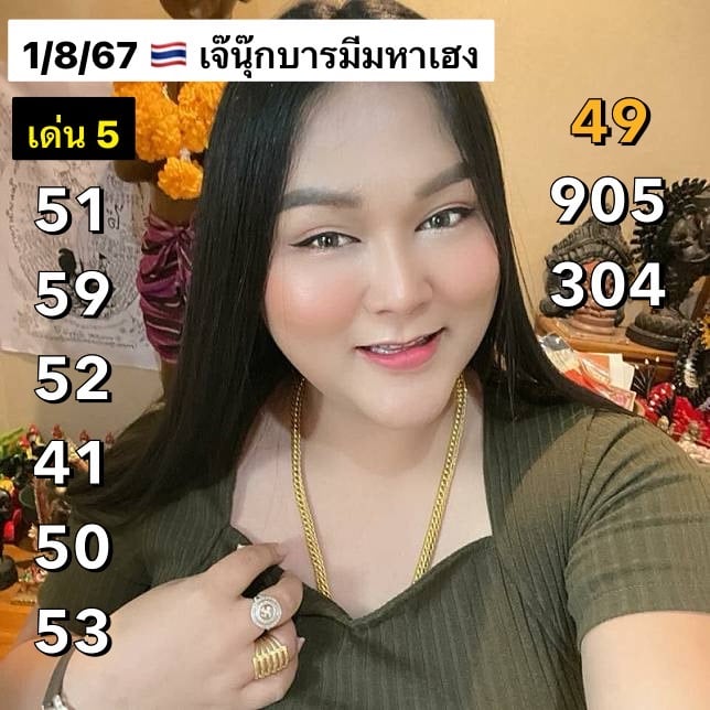 แนวทางหวยรัฐบาลไทย วันที่ 1 สิงหาคม 67 - เจ๊นุ๊ก บารมีมหาเฮง